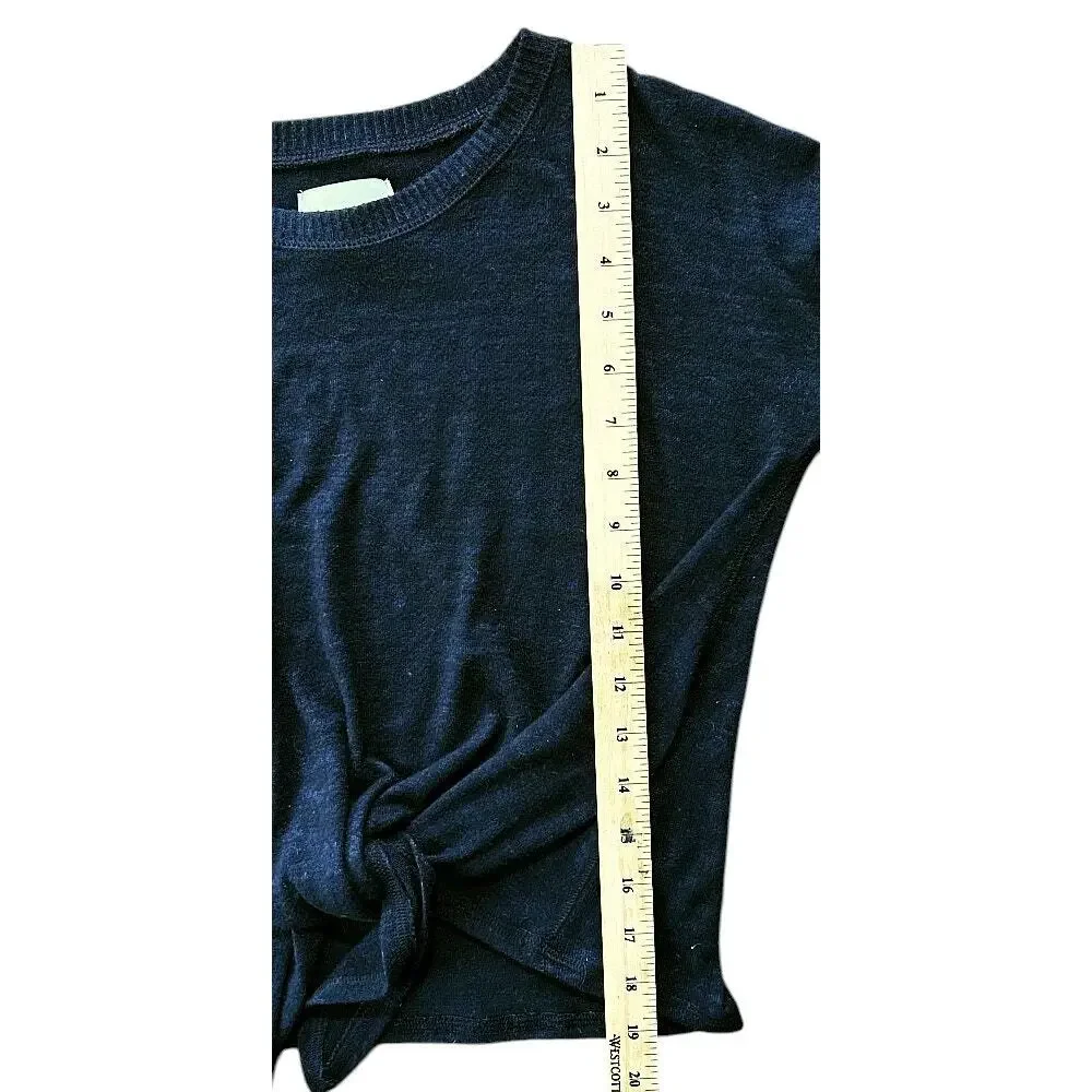 Abercrombie & Fitch Soft A & F Cozy Front Side Tie Black Sweater Small
